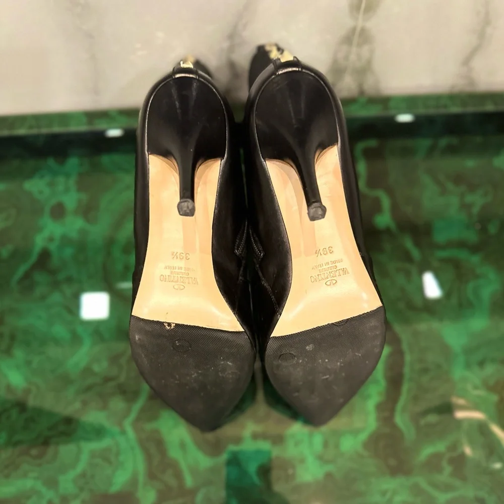 VALENTINO GARAVANI Rockstud Black Leather Booties - Picture 6 of 6